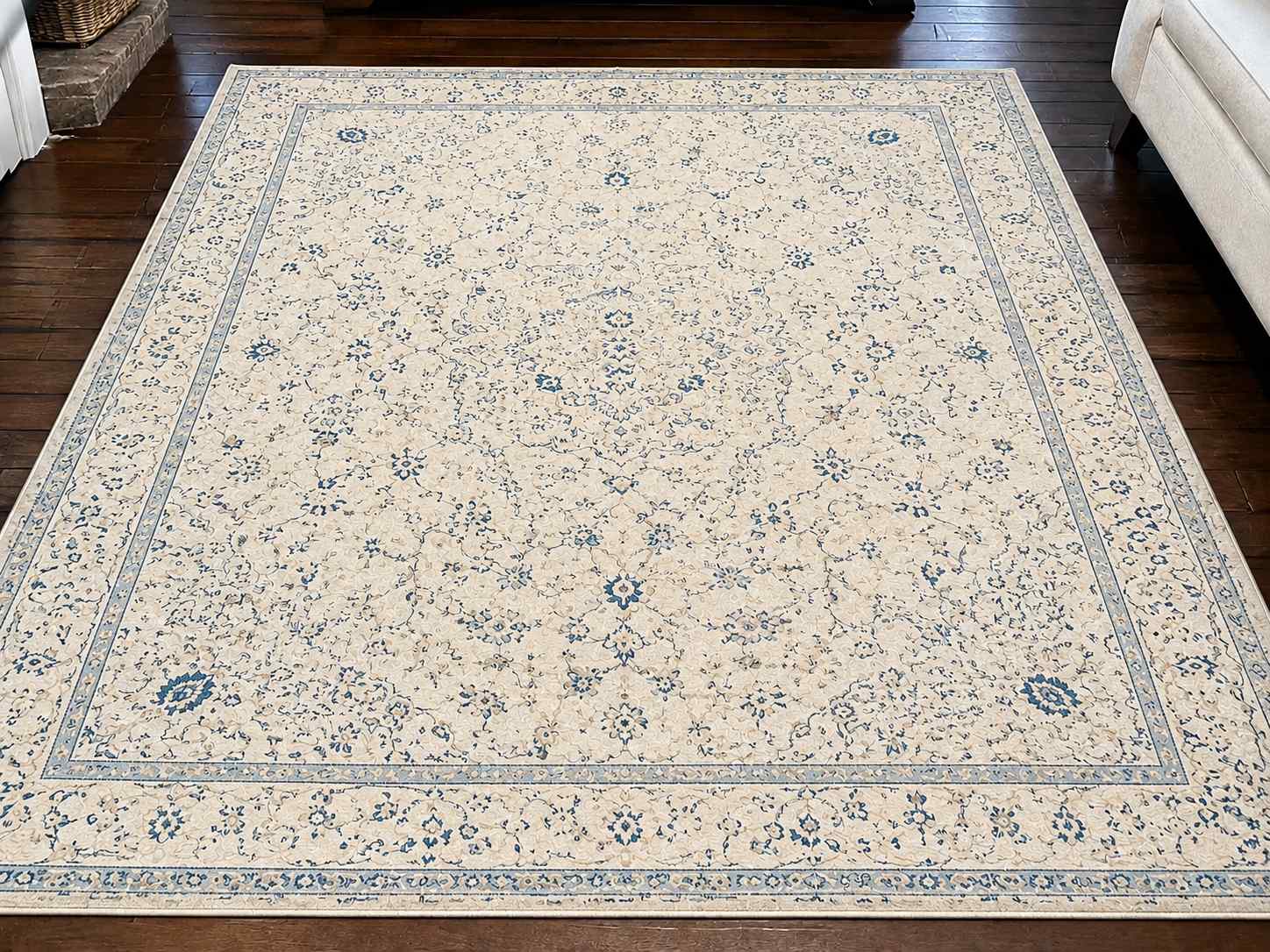 After professional rug cleaning - vibrant restored area rug with bright colors